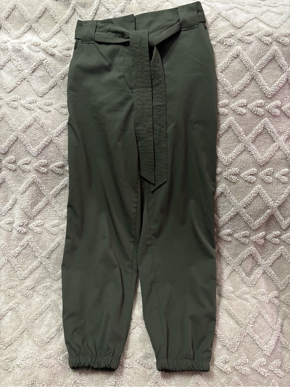 The Limited Olive Green Tie-Waist Cropped Pants